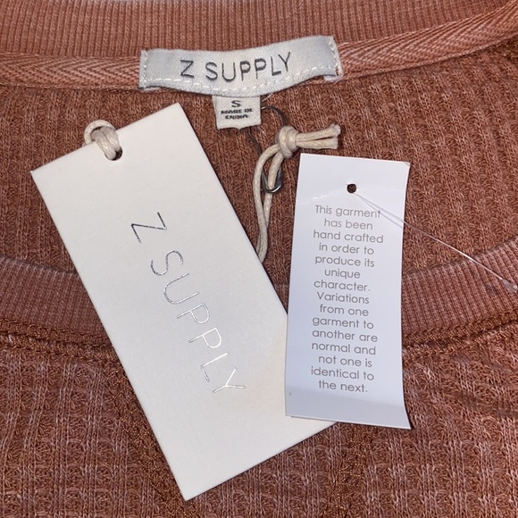 Z Supply Claire Waffle Long Sleeve - Russet - Picture 11 of 14